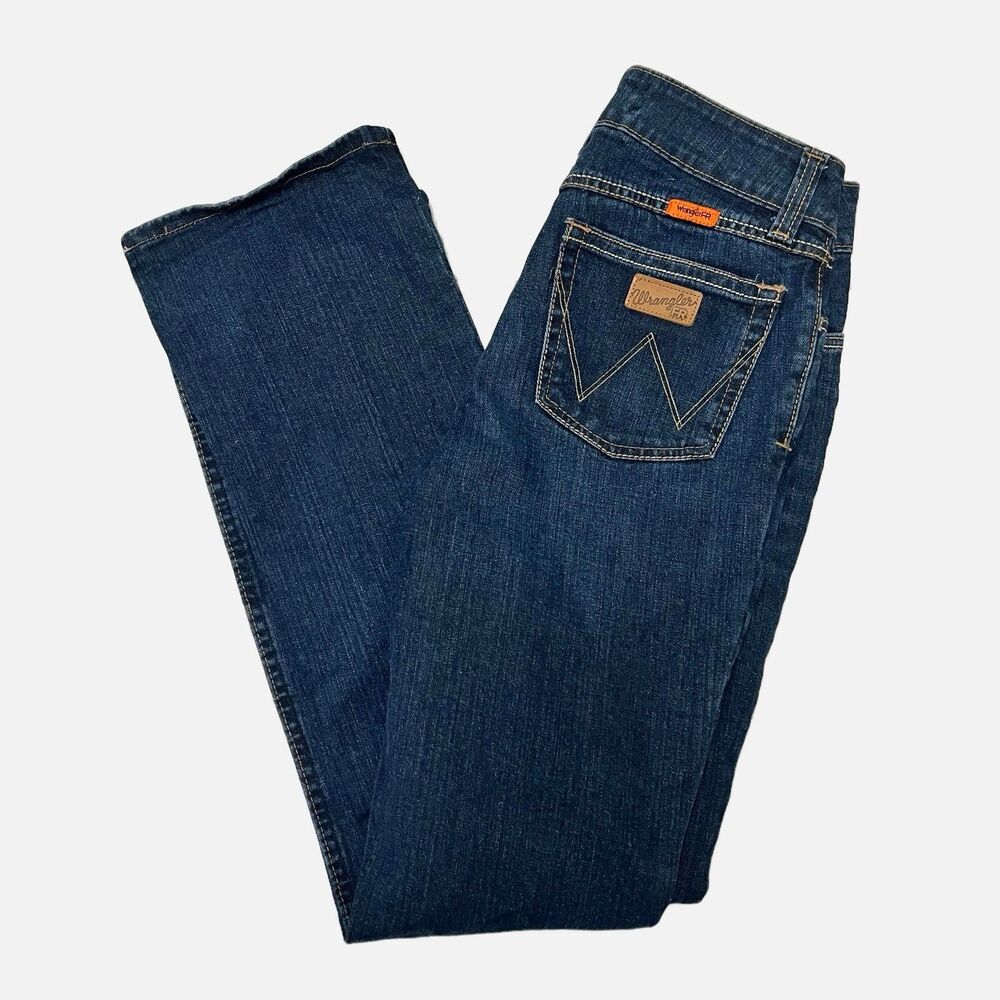 Wrangler Flame Resistant Women’s Dark Mae Bootcut Jeans Size 5 (31 X 33)